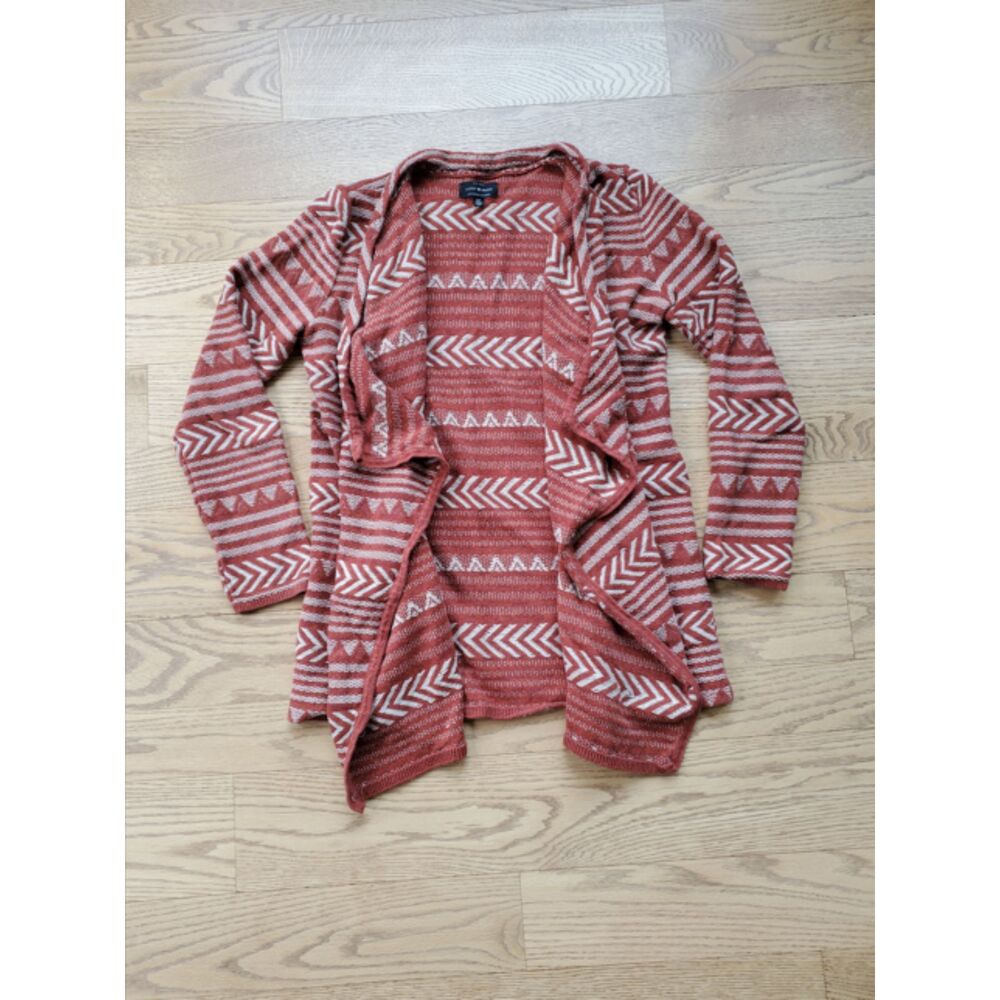 Lucky Brand Women's S Geo Stitch Southwestern Aztec Knit Cardigan Sweater GUC